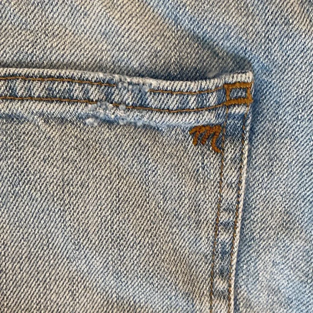 Madewell Rigid Denim A-Line Skirt Cut Out Edition Raw Hem Size 27